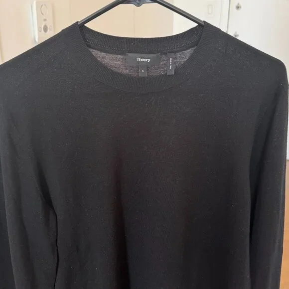 Mens Theory Black L/S Shirt Size Small - Picture 3 of 3
